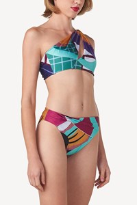 Front Cutout One Shoulder Bikini & Mid Brief front mobile