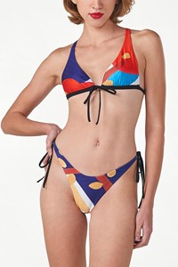 String Cross Tie Bikini Top & String Tie Brazilian Brief front mobile